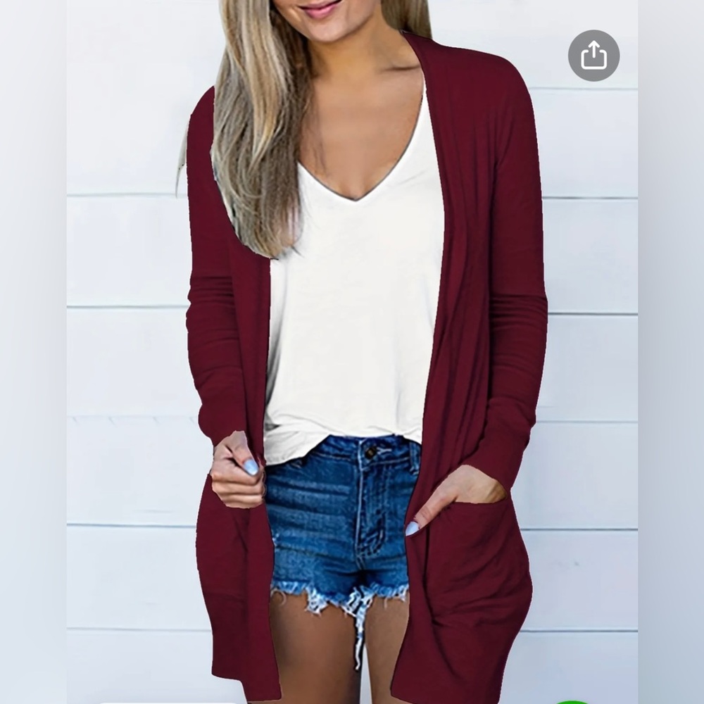SO | Red cardigan with pockets